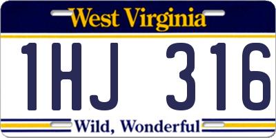 WV license plate 1HJ316