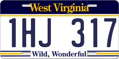 WV license plate 1HJ317