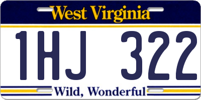 WV license plate 1HJ322
