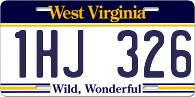 WV license plate 1HJ326