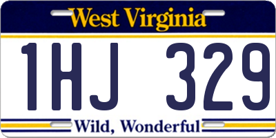 WV license plate 1HJ329