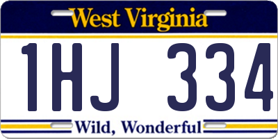 WV license plate 1HJ334
