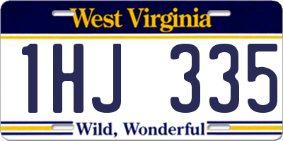WV license plate 1HJ335