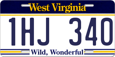 WV license plate 1HJ340
