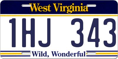 WV license plate 1HJ343