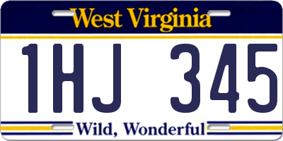 WV license plate 1HJ345