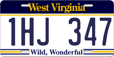 WV license plate 1HJ347