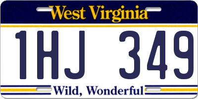 WV license plate 1HJ349