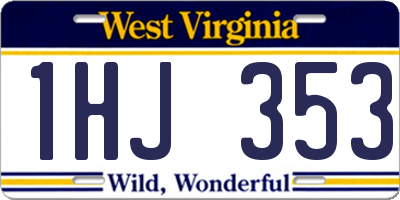 WV license plate 1HJ353