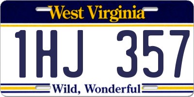 WV license plate 1HJ357