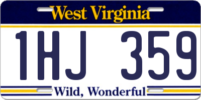 WV license plate 1HJ359