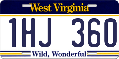 WV license plate 1HJ360