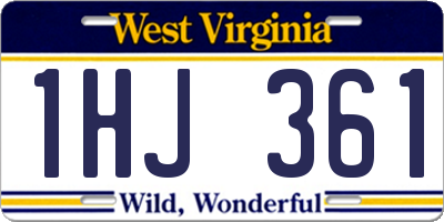 WV license plate 1HJ361