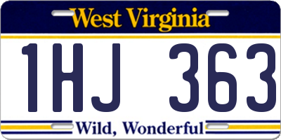 WV license plate 1HJ363