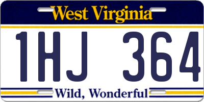 WV license plate 1HJ364