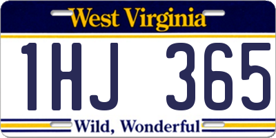 WV license plate 1HJ365