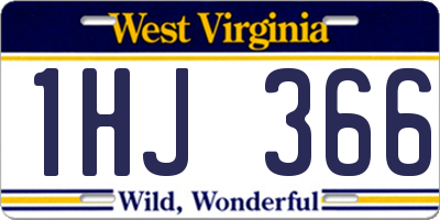 WV license plate 1HJ366
