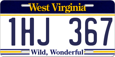 WV license plate 1HJ367