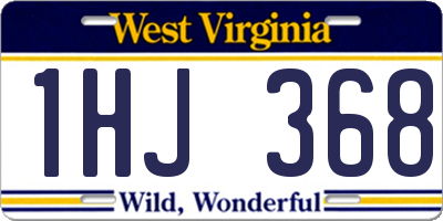 WV license plate 1HJ368