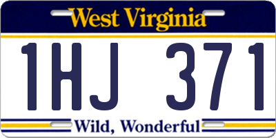WV license plate 1HJ371