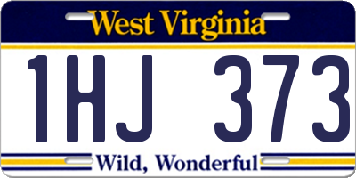 WV license plate 1HJ373