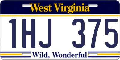 WV license plate 1HJ375