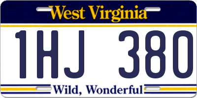 WV license plate 1HJ380