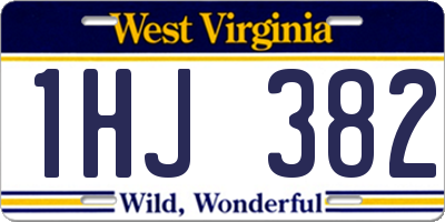WV license plate 1HJ382