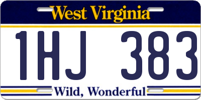 WV license plate 1HJ383