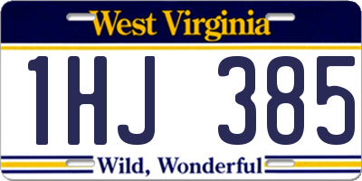 WV license plate 1HJ385
