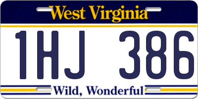 WV license plate 1HJ386