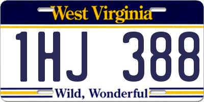 WV license plate 1HJ388