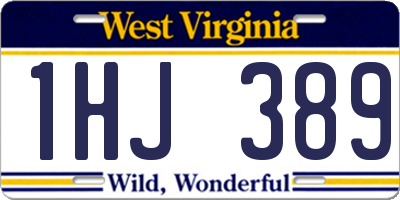WV license plate 1HJ389