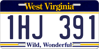 WV license plate 1HJ391