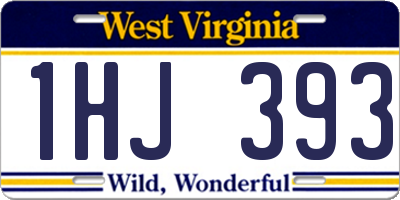 WV license plate 1HJ393