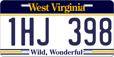 WV license plate 1HJ398