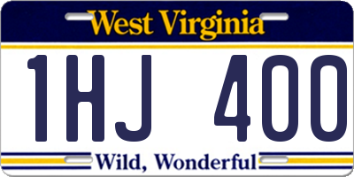 WV license plate 1HJ400
