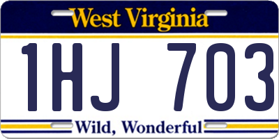 WV license plate 1HJ703