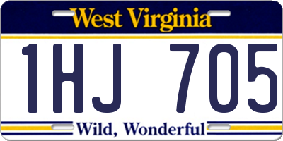 WV license plate 1HJ705