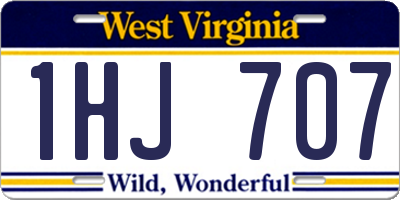 WV license plate 1HJ707