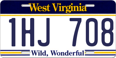 WV license plate 1HJ708