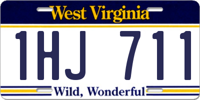 WV license plate 1HJ711