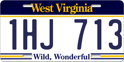 WV license plate 1HJ713