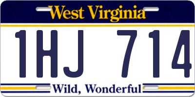 WV license plate 1HJ714