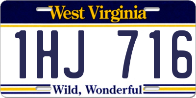 WV license plate 1HJ716