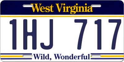 WV license plate 1HJ717