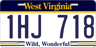 WV license plate 1HJ718