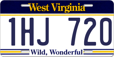 WV license plate 1HJ720