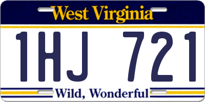 WV license plate 1HJ721