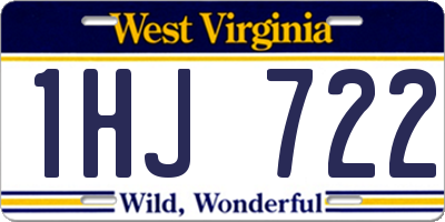 WV license plate 1HJ722